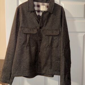 NWT Billy Reid Made in Italy Wool Plaid Shirt Jacket Size L